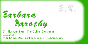 barbara marothy business card