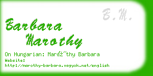 barbara marothy business card